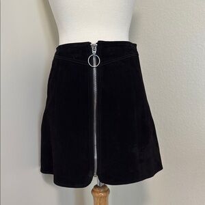 Zara Suede Mini Skirt with Front Zipper